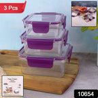 ALVENZA Airtight Square Food Storage Containers – Leakproof 3-Pc Set