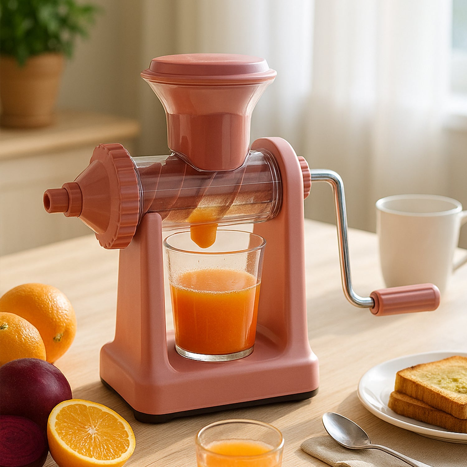 ALVENZA Manual Juicer with Vacuum Lock Base – Efficient Fruit & Vegetable Juicing