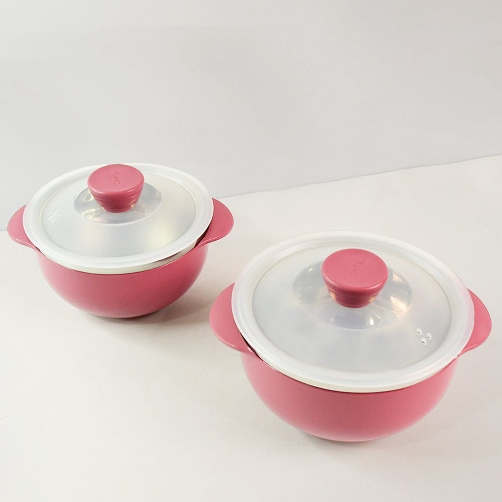 ALVENZA Plastic Serving Bowl Set with Lids – Airtight, Microwave Safe 2 Pieces