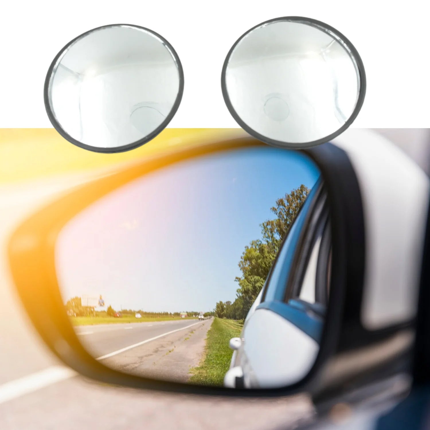 ALVENZA Car Blind Spot Mirror – HD Convex Frameless (2-Pack) | Velvet Wheels