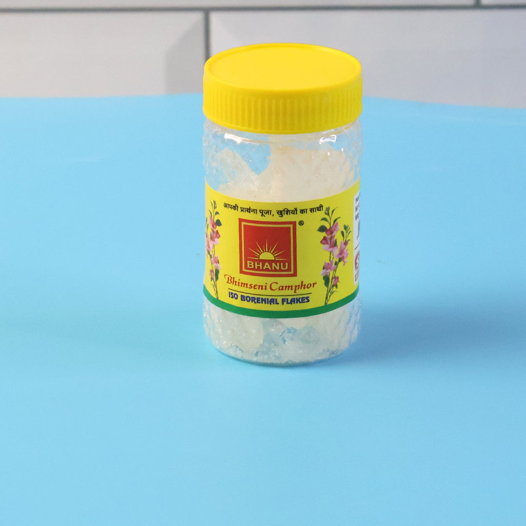 ALVENZA Bhimseni Camphor Flakes – Pure ISO Borneol for Pooja & Air Purification