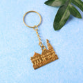 ALVENZA Ram Mandir Keychain – Premium Golden Metal Devotional Accessory