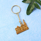 ALVENZA Ram Mandir Keychain – Premium Golden Metal Devotional Accessory