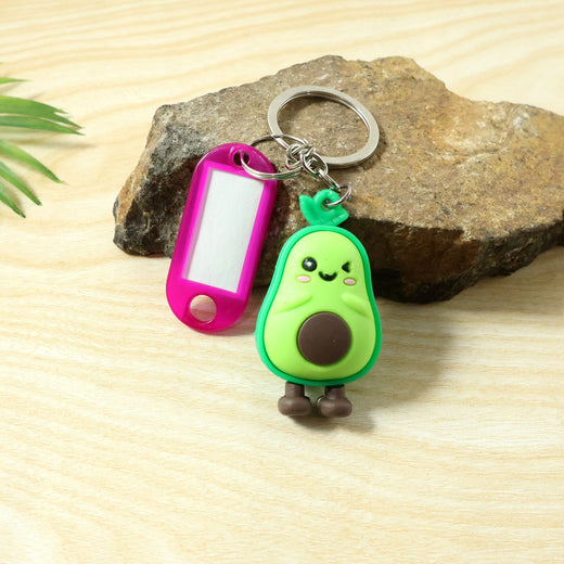 ALVENZA Cartoon Character Keychain with Label Tag Holder – Fun & Practical