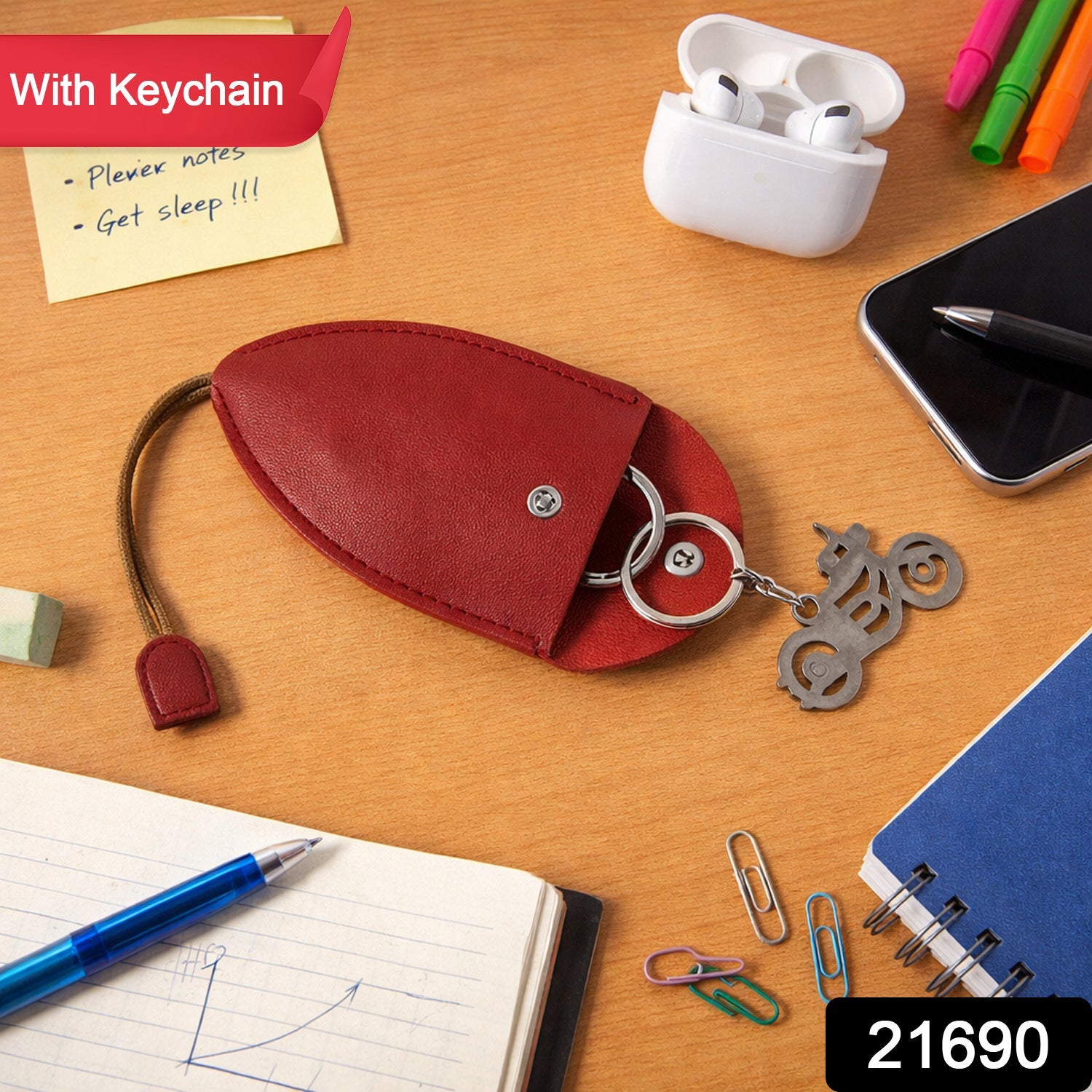 ALVENZA Compact Keyholder Pouch – Stylish Secure Key Organizer with Snap Button