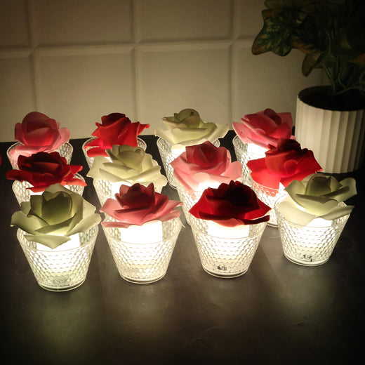 ALVENZA Rose Shaped Flameless LED Candles – Elegant Romantic Decor Set
