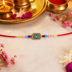 ALVENZA Evil Eye Rakhi – Stylish Mint Green Thread with Traditional Charm
