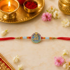 ALVENZA Colorful Rakhi with Beads & Religious Symbol – Traditional Festive Accessory