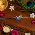 ALVENZA Rakshabandhan Silver Peacock Rakhi - Stylish & Traditional Design