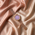 Rose Gold Mesh Strap Wrist Watch – Elegant Minimal Analog Dial