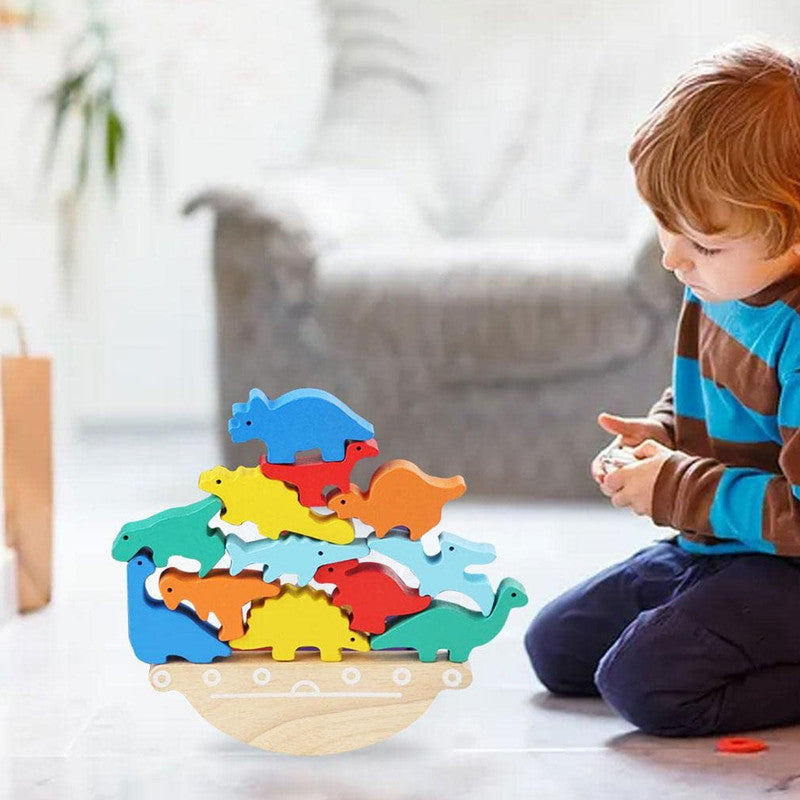 ALVENZA Dino Tumble Tower – Engaging Dinosaur Balancing Game for Kids