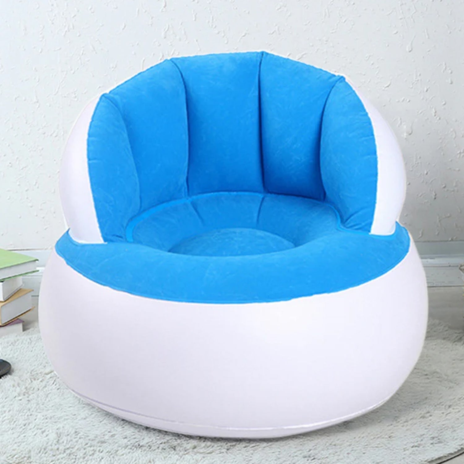 Kids Inflatable Sofa Chair With Foot Pump & Backrest | Play & Move - Front View