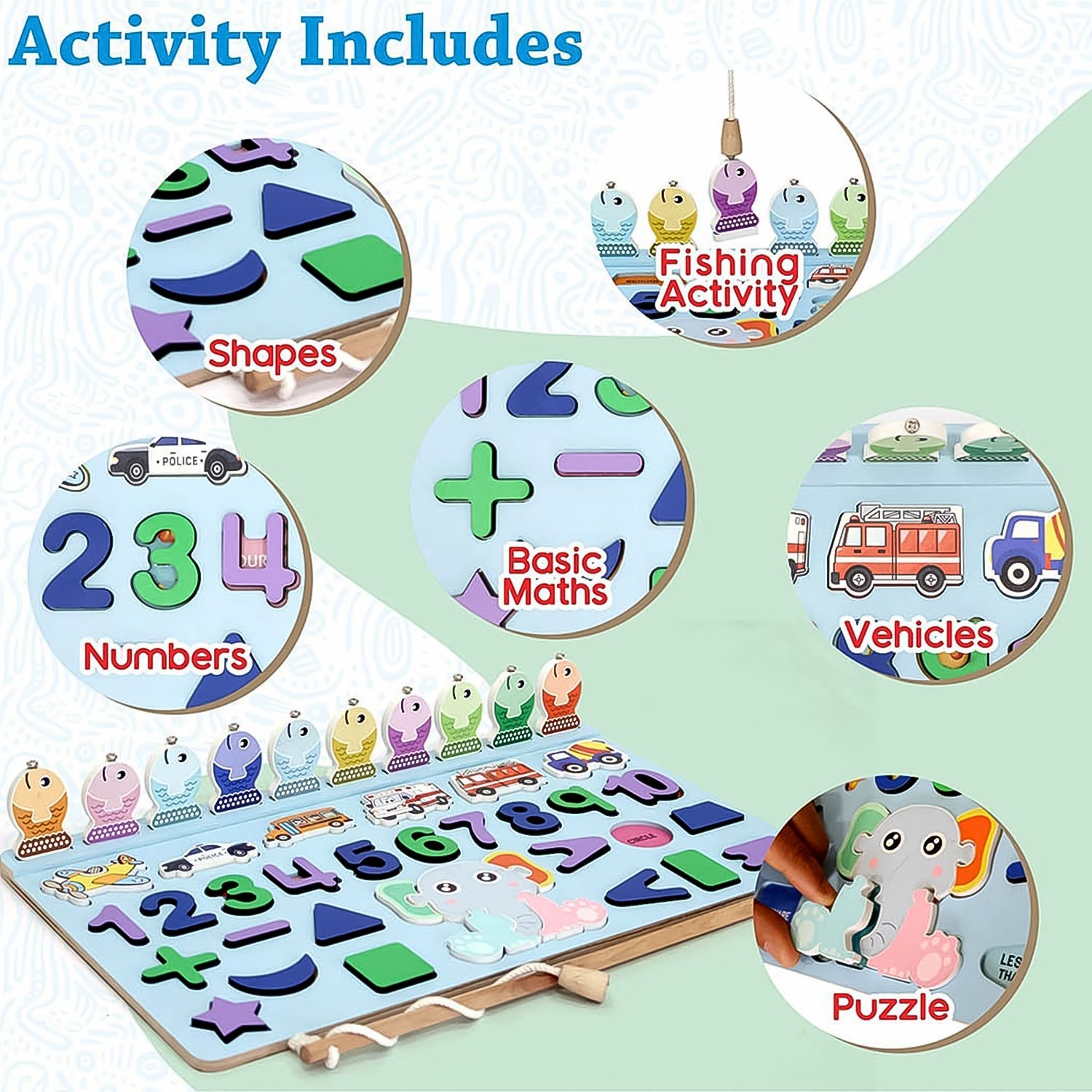 ALVENZA Wooden Number Puzzle – Magnetic Learning Board | Aditi