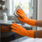 Waterproof Rubber Gloves Reusable Kitchen & Household Protection - Front View