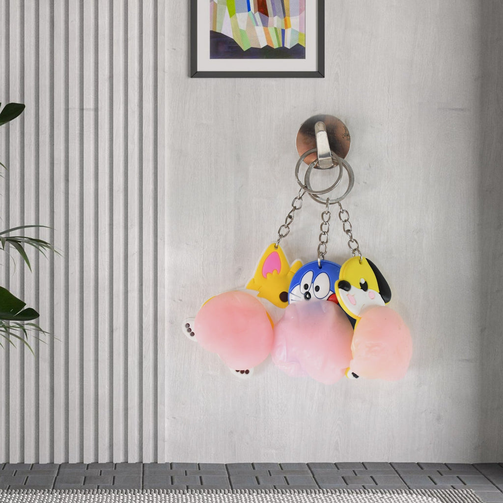 ALVENZA Cartoon Animal Keychain – Soft Silicone Stress Relief Toy