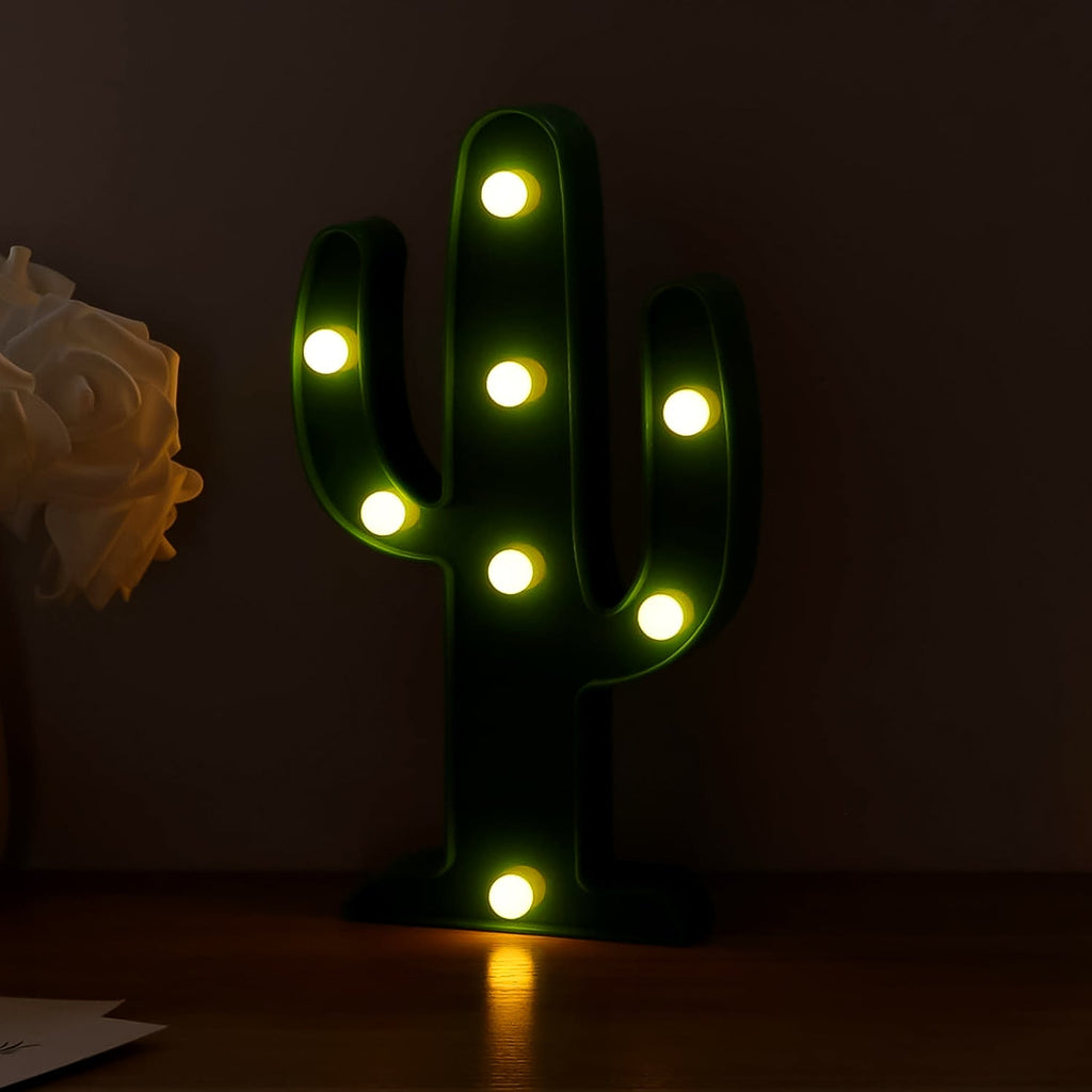 LED Cactus Lamp Quirky Desk & Night Light | Deskrova - Back View