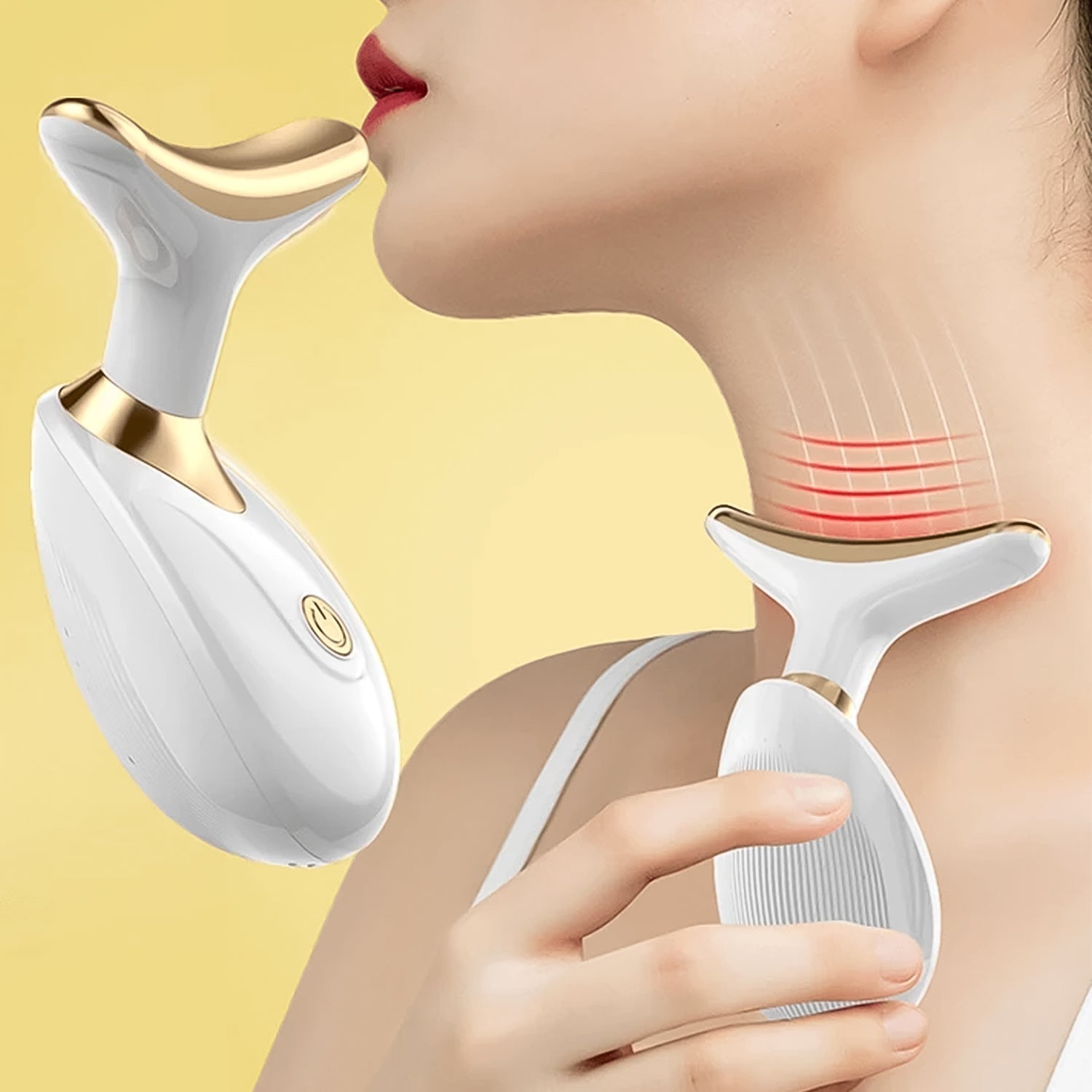 Neck Face Massager Skin Firming & Wrinkle Removal | Velvet Wellness - Back View