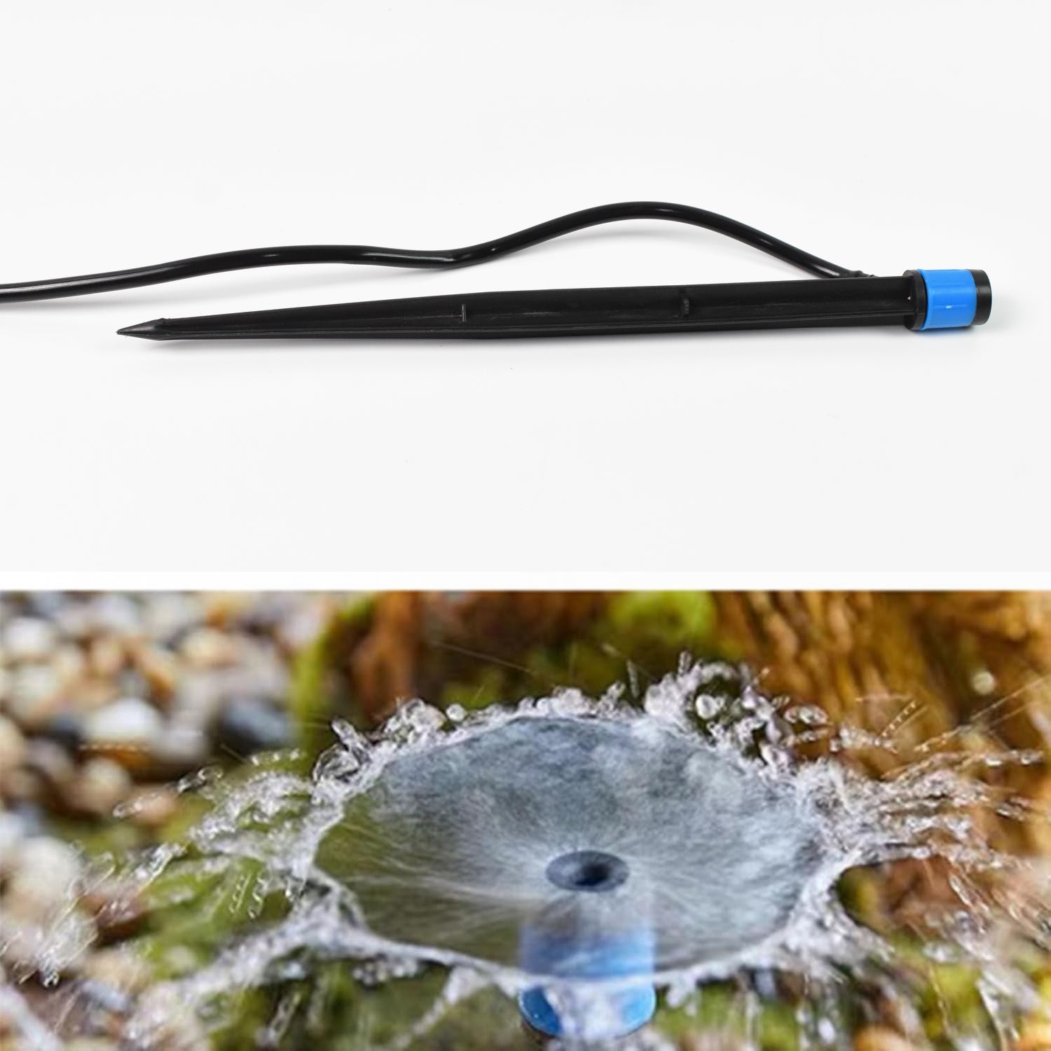 Garden Water Dripper 360 Adjustable Flow | Tidy Roots - Back View