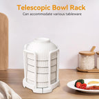 Kitchen Bowl Rack Space-Saving Drainer & Organizer - Back View
