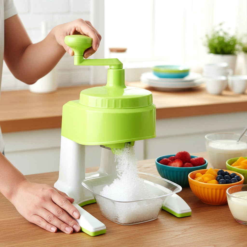 ALVENZA Manual Ice Crusher – Hand Crank Snow Maker for Beverages