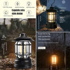 Rechargeable LED Camping Lantern Retro Dimmable Light | Garden Vera - Detail View 5