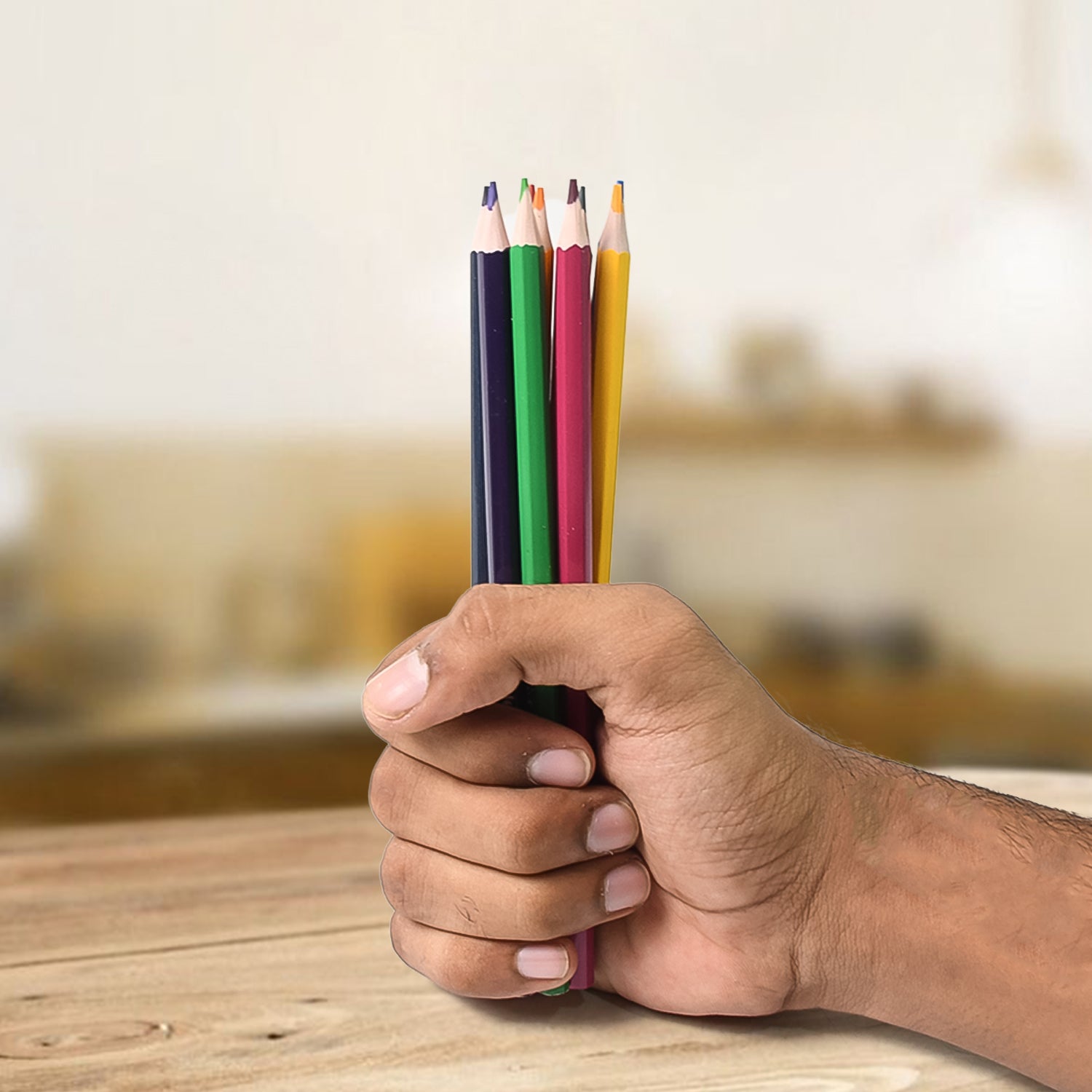 Colored Pencils Set 12 Vibrant Shades for Art | Craftily - Back View