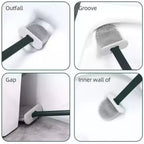 Silicone Toilet Brush Wall-Mounted, Anti-Drip Cleaner | Velvet Wipe - Back View