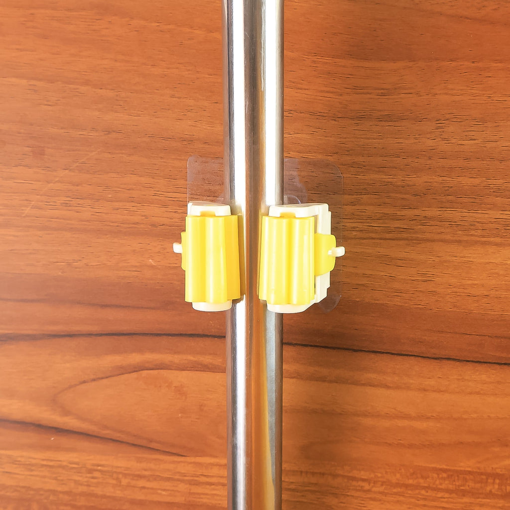 Self-Adhesive Mop Holder Wall Mount Broom Organizer | Storenzo - Detail View 6