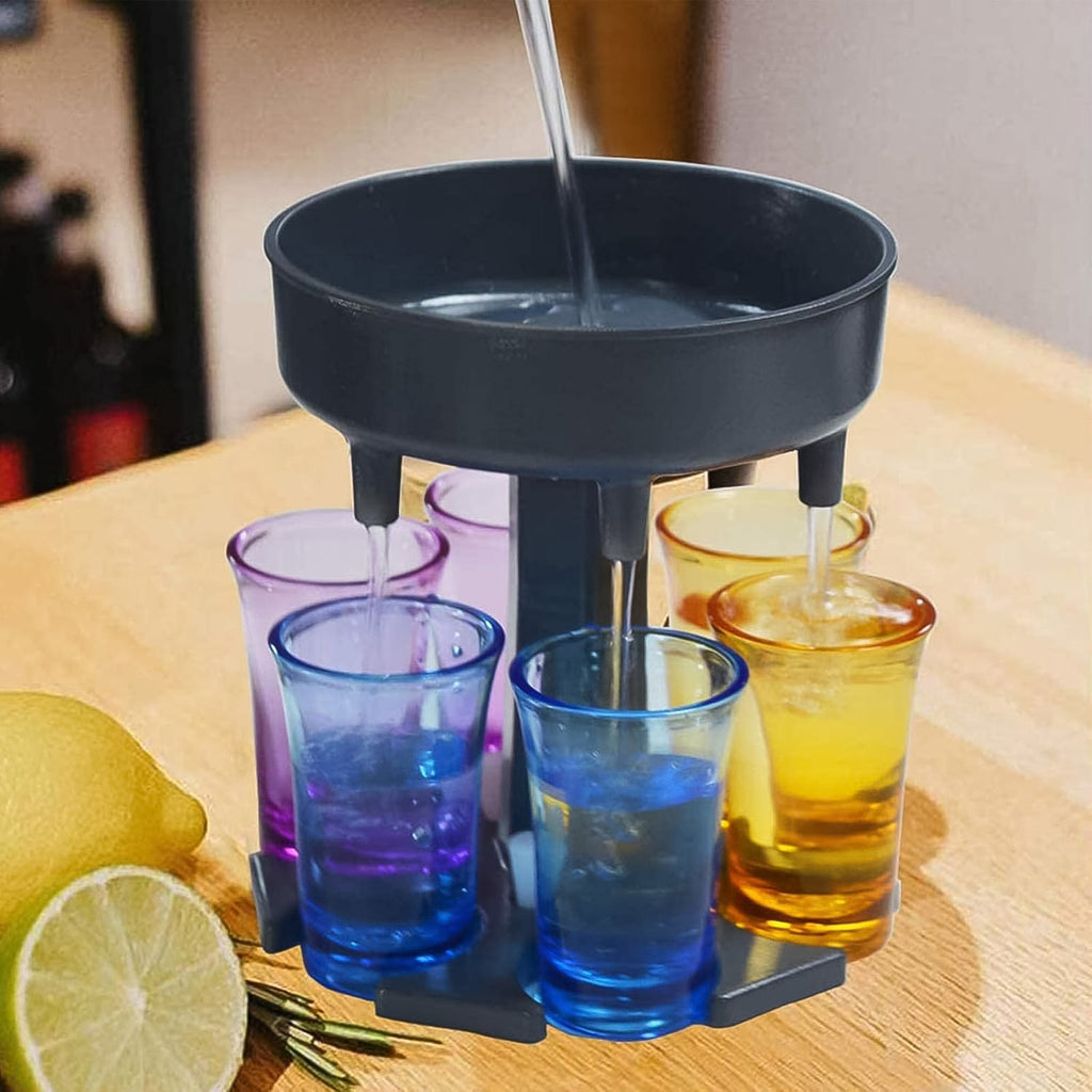 ALVENZA 6-Port Drink Dispenser Stand – Even Flow for Party Shots