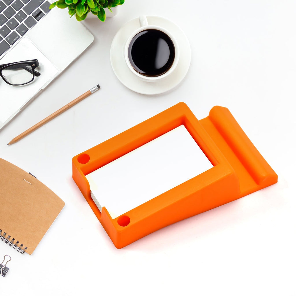 ALVENZA Plastic Business Card & Mobile Holder – Space-Saving Desk Organizer