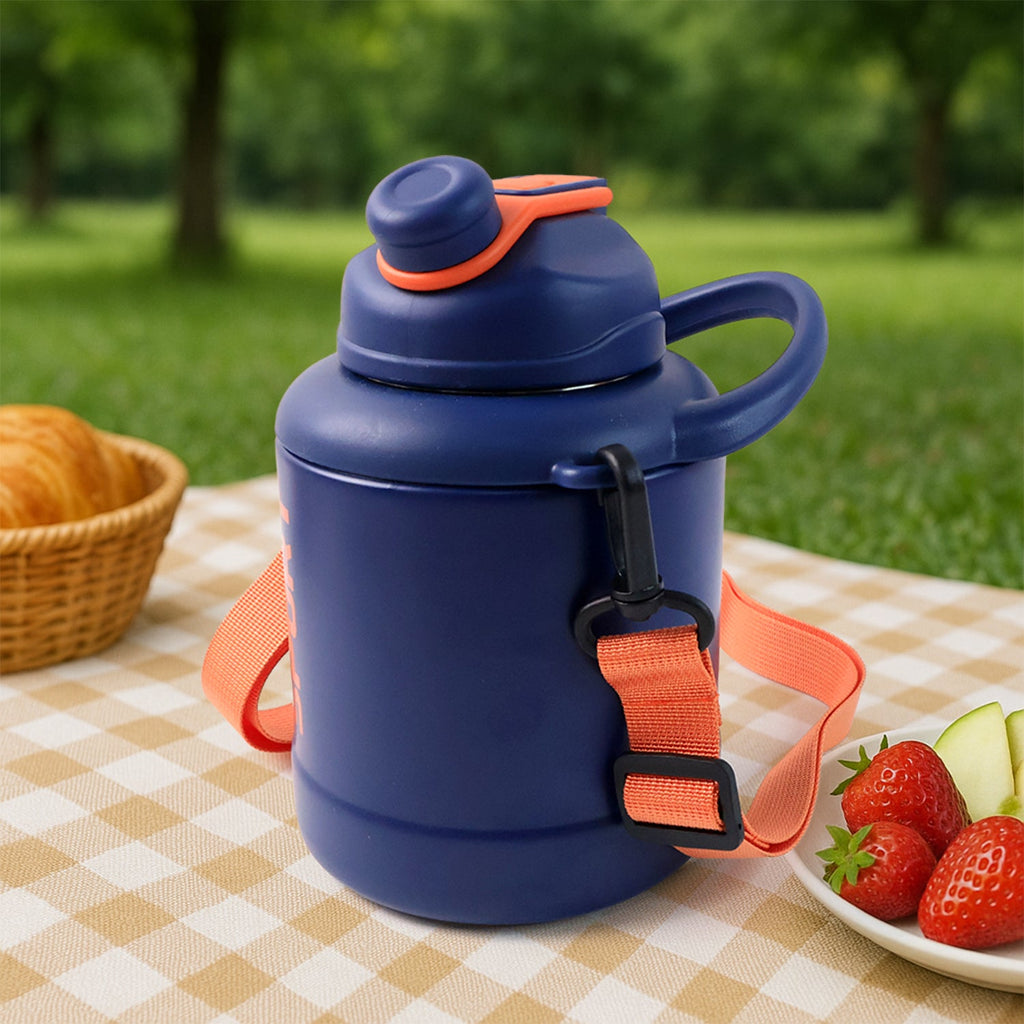 ALVENZA Sports Vacuum Bottle – Leak-Proof with Shoulder Strap