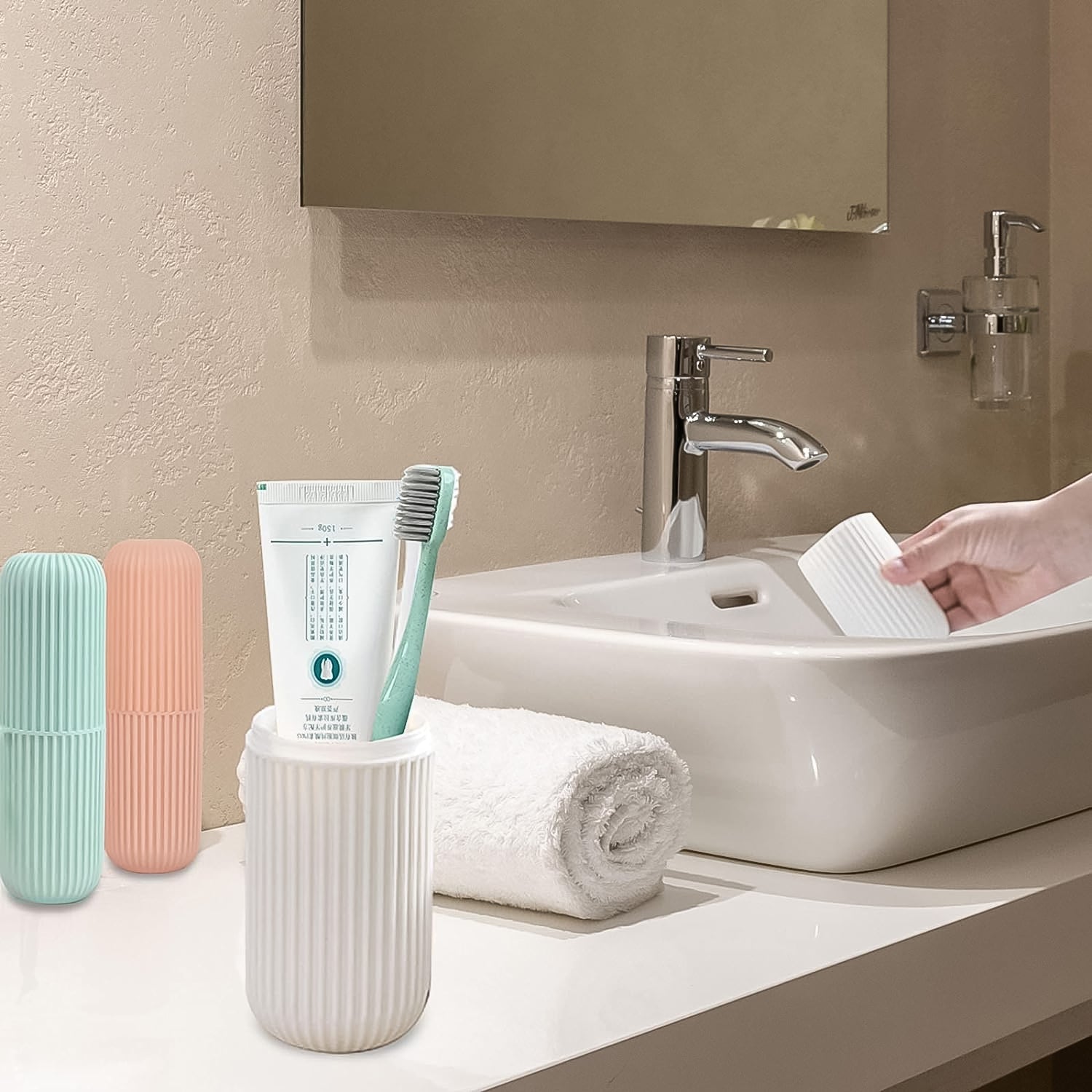 Travel Toothbrush Holder 3 Pc Multicolor Kit | Konvex - Detail View 5