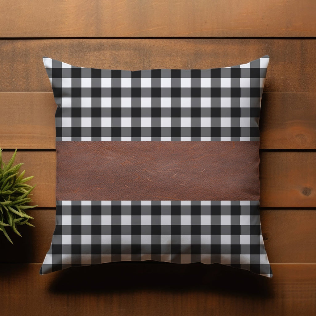 Leather Cushion Covers 17x17 Inch Pair | Styleva - Back View