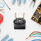 2 Pin Plug Adapter Universal to Indian Socket Converter | Compshop - Front View