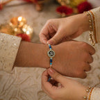 ALVENZA Om Blue Beads Rakhi – Traditional, Stylish & Comfortable for Raksha Bandhan