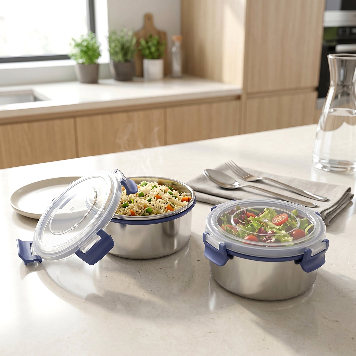 Stainless Steel Lunch Box Set Leakproof & Insulated for Daily Use - Detail View 5