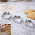 Stainless Steel House Shape Cookie Cutter Set 3 Durable Baking Molds