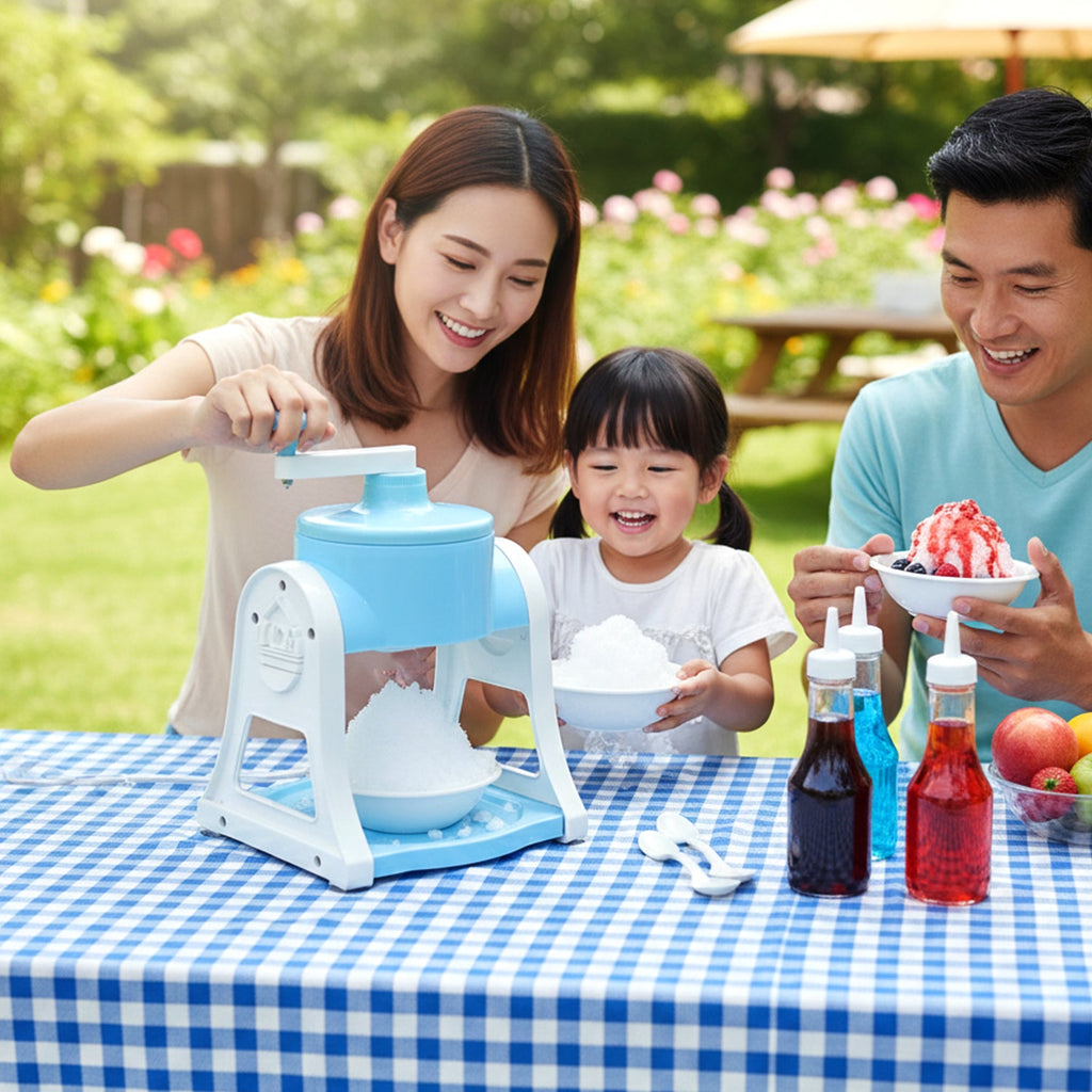 ALVENZA Manual Ice Gola Maker – Portable Blue Ice Slush Machine
