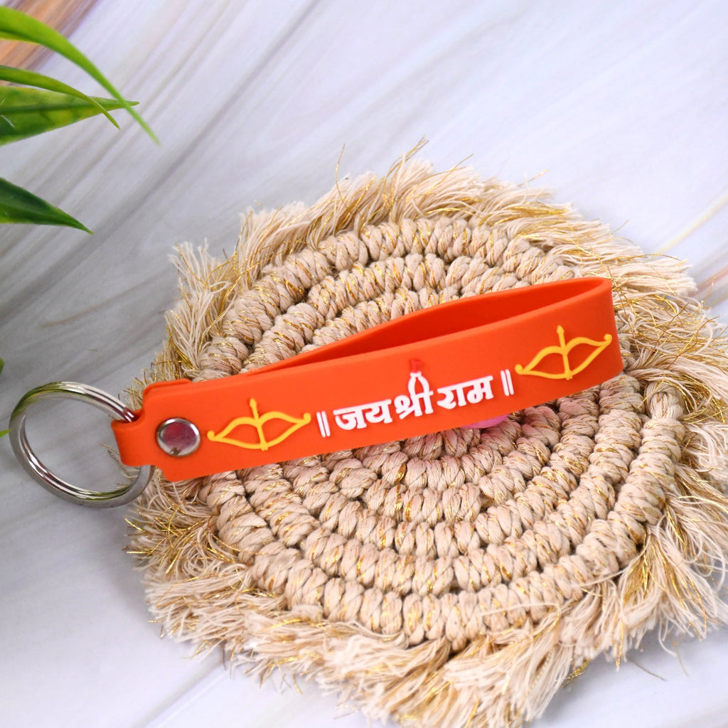 ALVENZA Jai Shree Ram Keychain – Durable Silicone with Metal Hook | Styleva