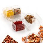 ALVENZA Dry Fruit Container Set – Acrylic 4-Piece Gift Tray | Ganesh