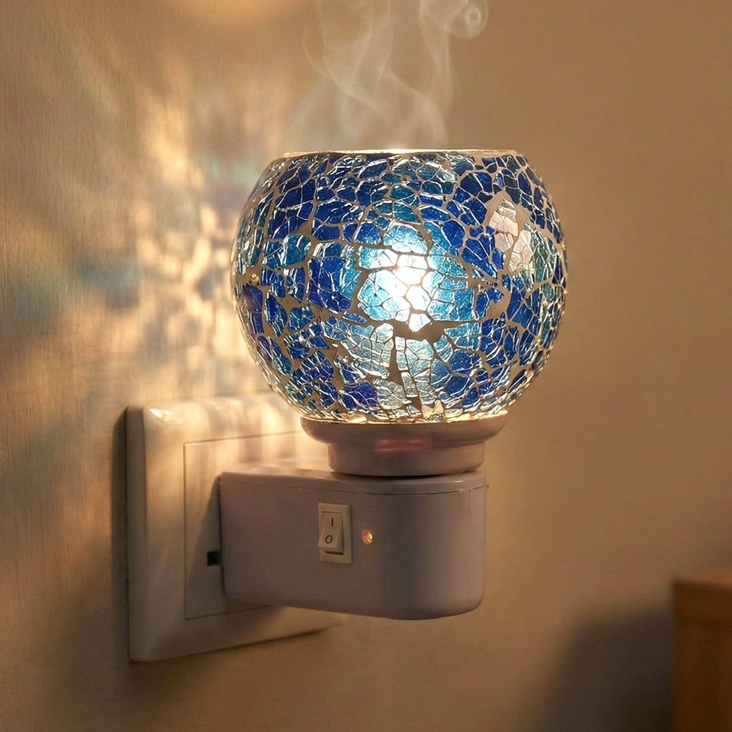 Mosaic Glass Night Lamp – Decorative Warm Glow Plug-in Light
