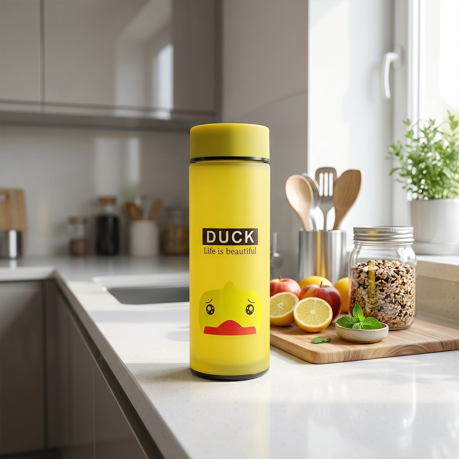 Frosted Glass Kids Water Bottle Leak-proof & Stylish Design - Detail View 7