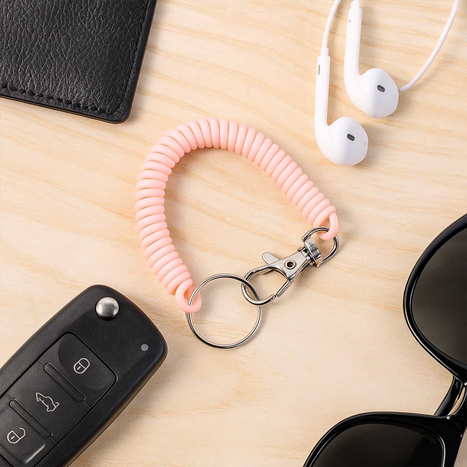 ALVENZA Spiral Coil Keychain Bracelet – Flexible & Durable Wrist Key Holder