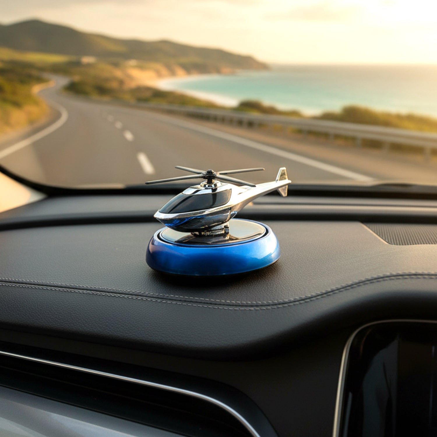 ALVENZA Solar Helicopter Car Air Freshener – Rotates & Freshens Dashboard