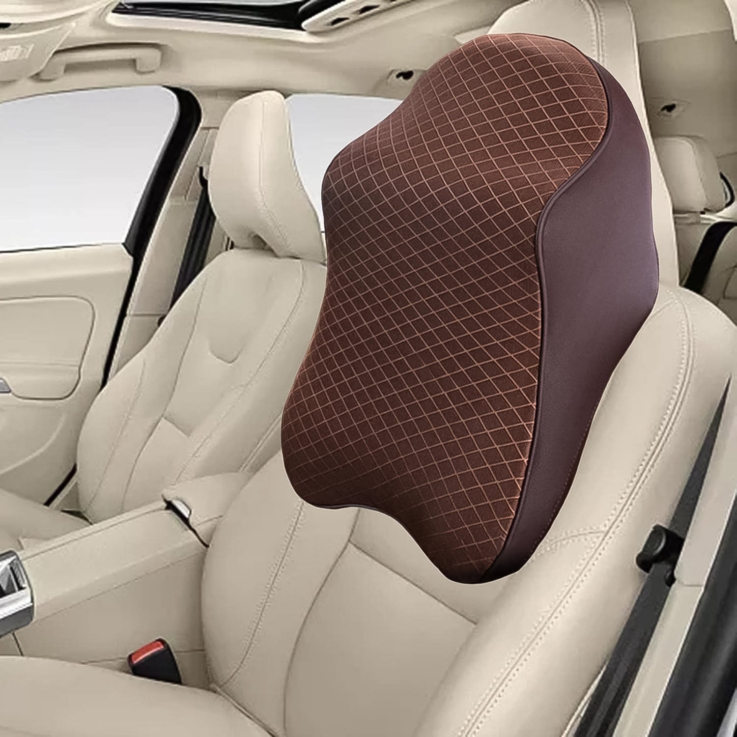 ALVENZA Memory Foam Car Neck Pillow – Ergonomic Support for Driving | Velvet Wheels