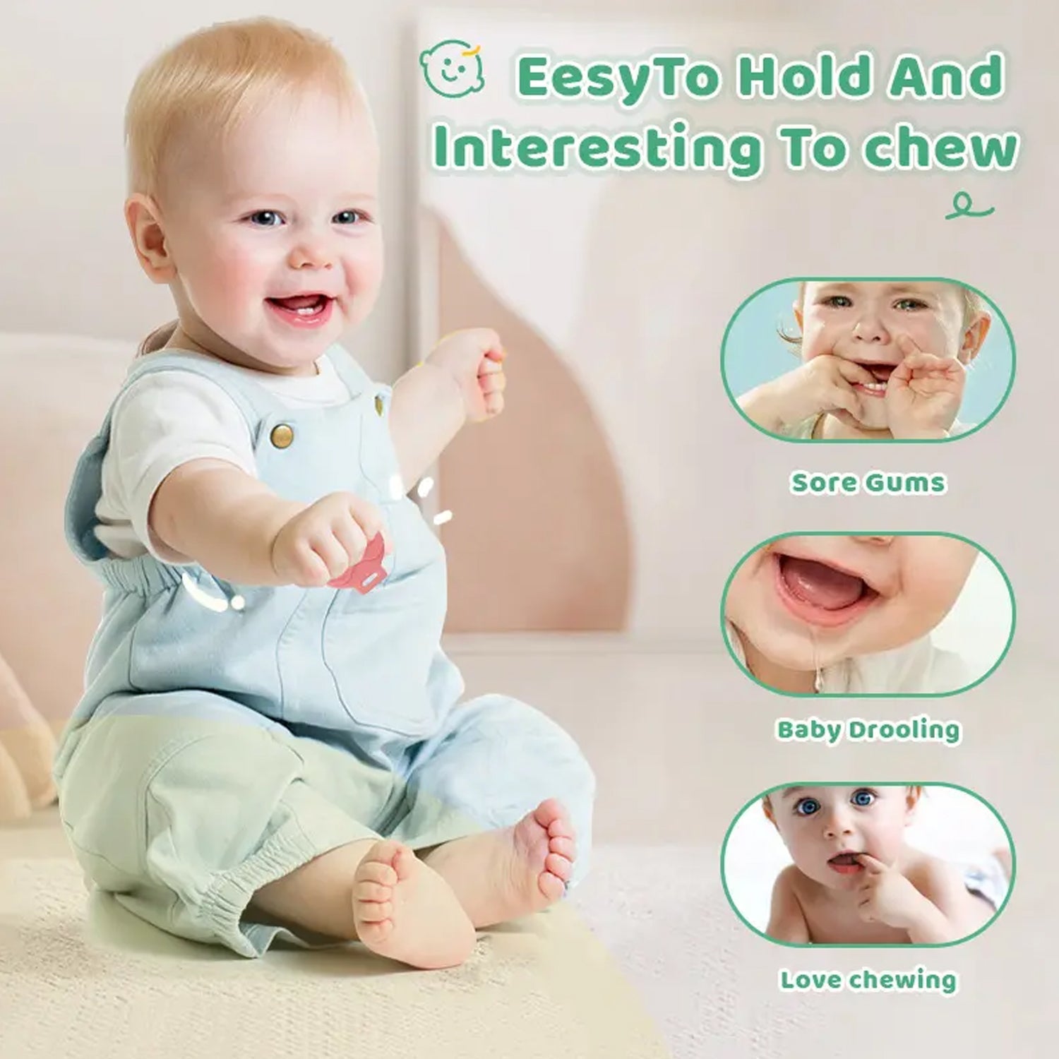 Silicone Baby Teether Soft & BPA-Free Relief | Aditi - Back View