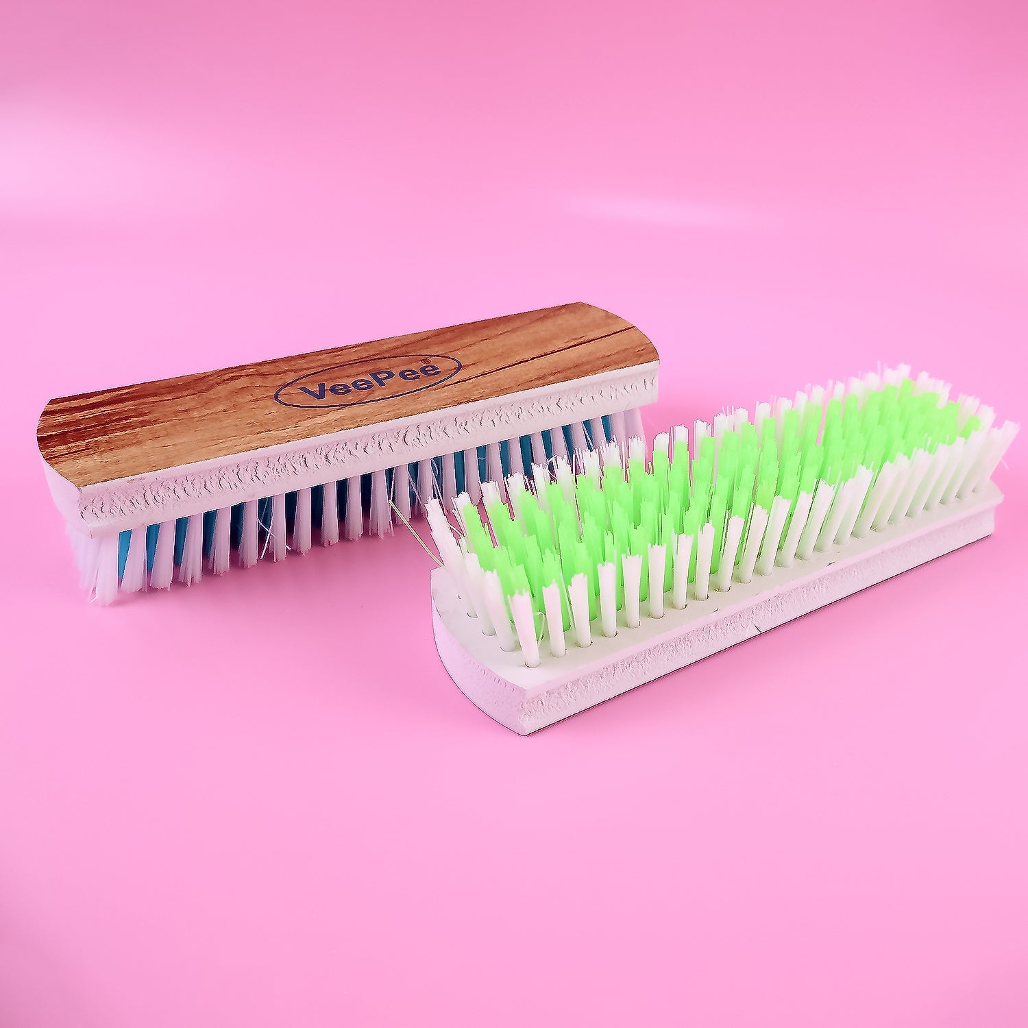 ALVENZA Cloth Washing Scrub Brush Set – Heavy-Duty Nylon Bristles with Wooden Handles