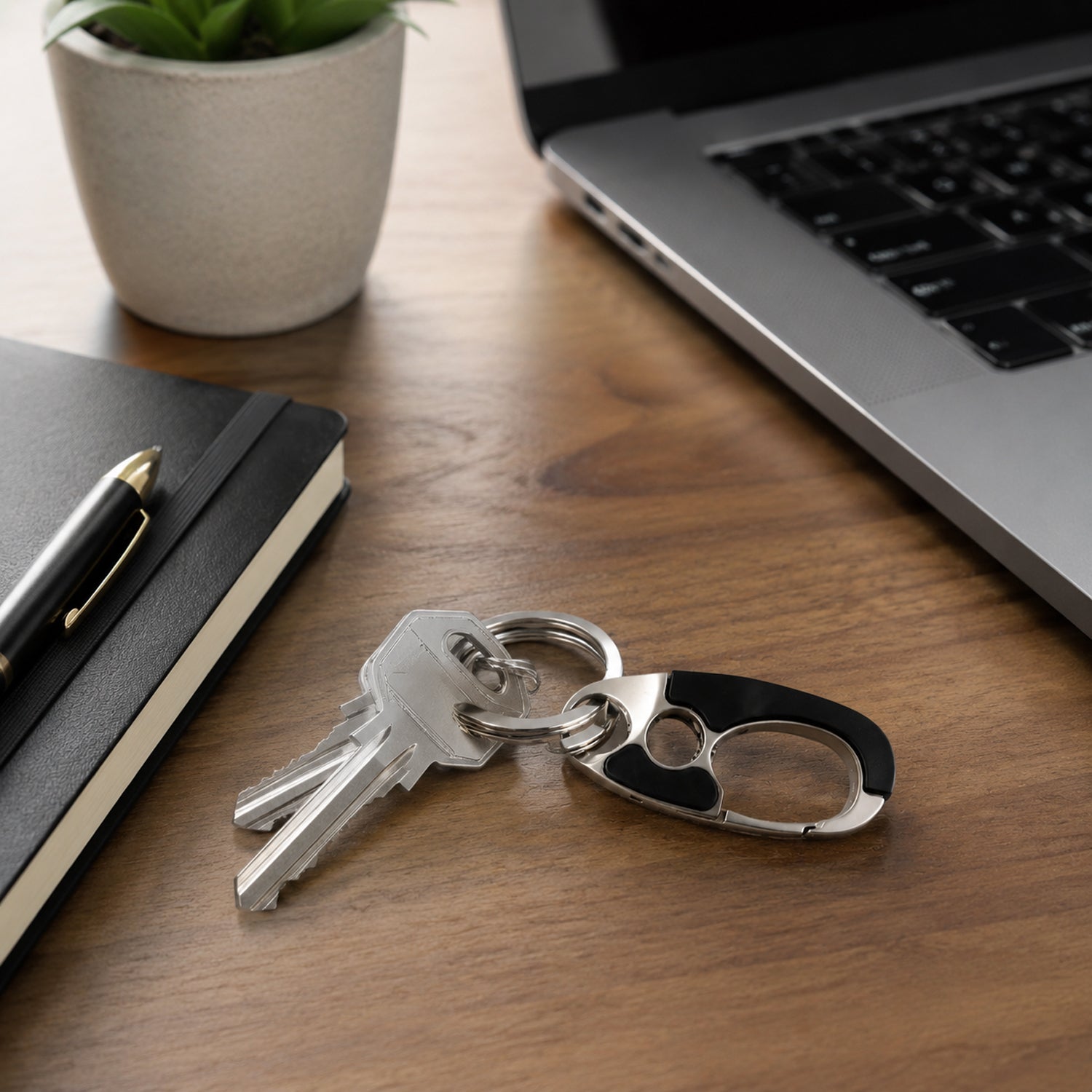 ALVENZA Stainless Steel Carabiner Keychain – Secure Lock & Compact Design