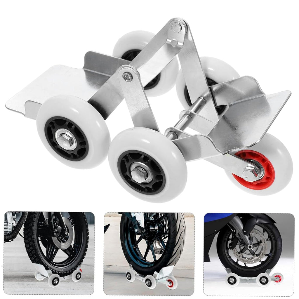 ALVENZA Motorcycle Front Wheel Parking Roller Stand – Heavy-Duty Metal Frame