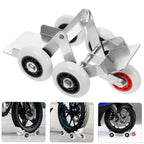 ALVENZA Motorcycle Front Wheel Parking Roller Stand – Heavy-Duty Metal Frame